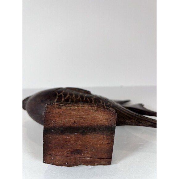 Angel Fish Wood Sculpture‎ Rustic Style Fisherman Gift Folk Art Hand Carved 7.5” - Picture 8 of 11